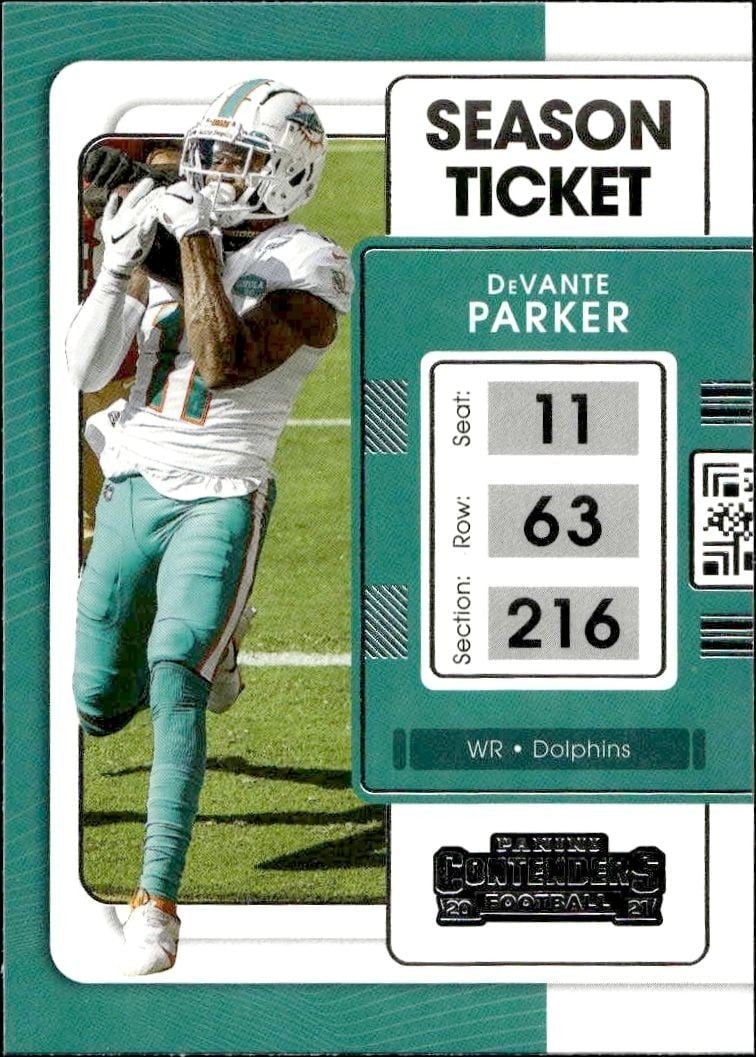 DeVante Parker 2021 Panini Contenders #61 Football Trading Card - Front 2021 Panini Contenders DeVante Parker #61 football trading card front