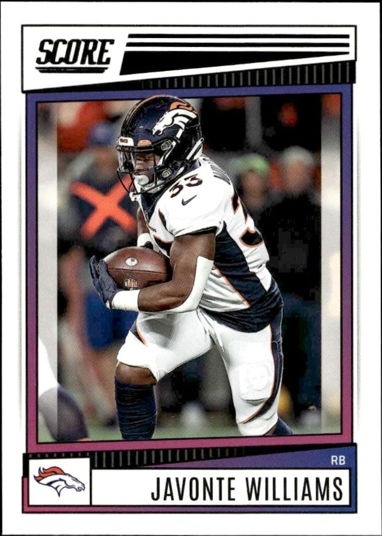 2022 Panini Score Javonte Williams #79 trading card