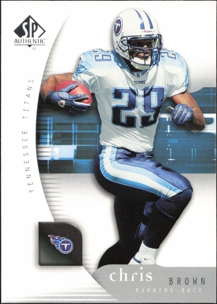 2005 Upper Deck SP Authentic Chris Brown #87 football trading card front