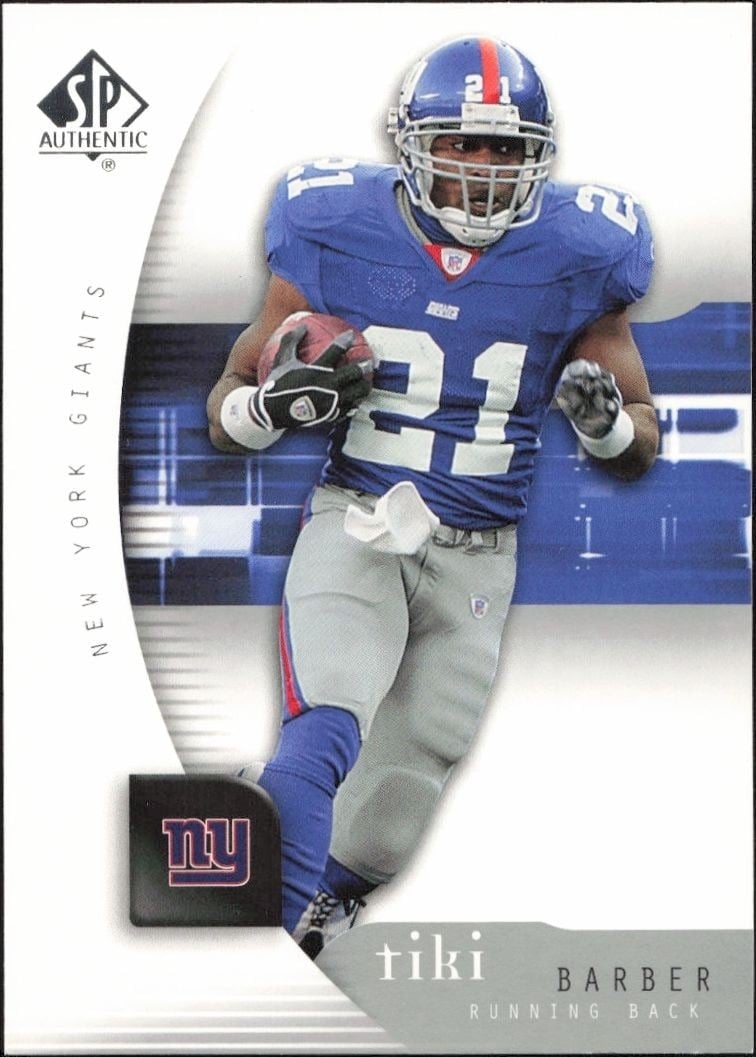 2005 Upper-Deck SP Authentic Tiki Barber #58 trading card