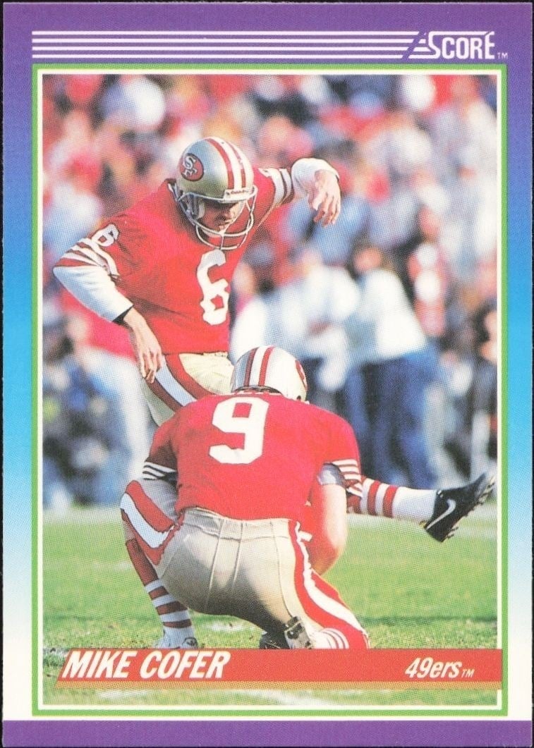 Mike Cofer 1990 Score #155 Football Trading Card - Front 1990 Score Mike Cofer #155 football trading card front