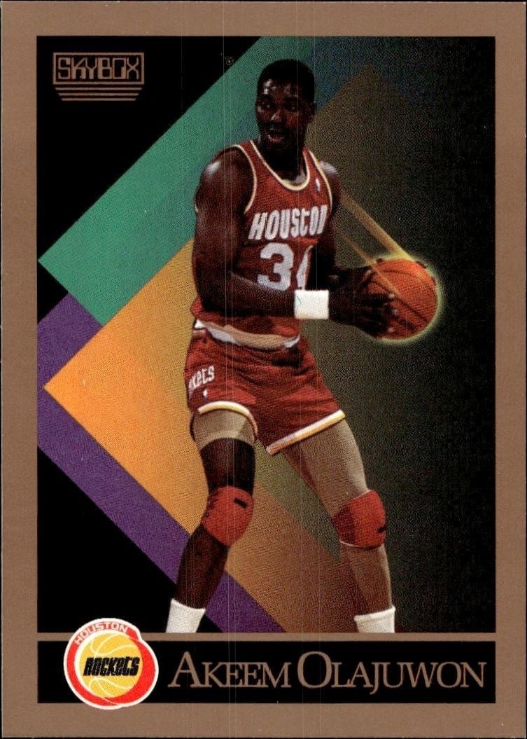 1990-91 Skybox Akeem Olajuwon #110 basketball trading card front