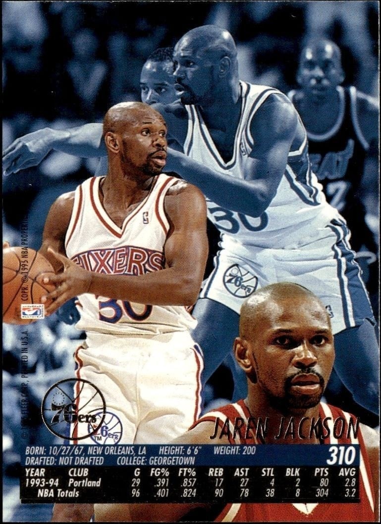 1994-95 Fleer Ultra Jaren Jackson #310 basketball trading card back