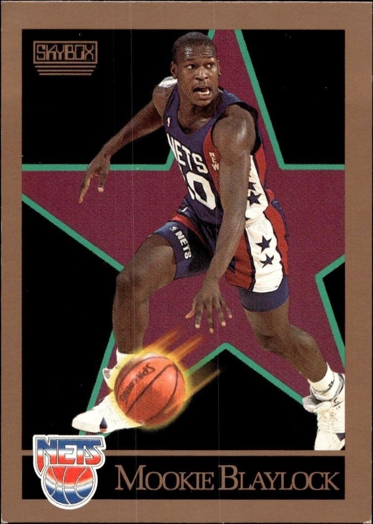 Mookie Blaylock 1990-91 Skybox #176 Basketball Trading Card - Front 1990-91 Skybox Mookie Blaylock #176 basketball trading card front