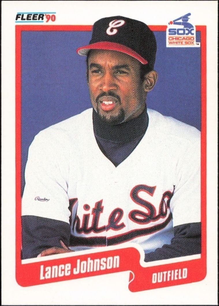 1990 Fleer Lance Johnson #536 baseball trading card front