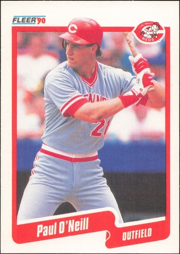 Paul O'Neill 1990 Fleer #427 Baseball Trading Card - Front 1990 Fleer Paul O'Neill #427 baseball trading card front