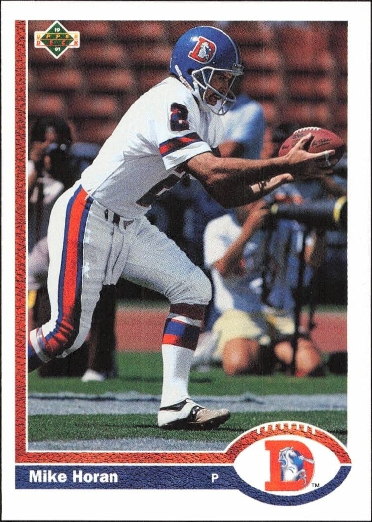 1991 Upper Deck Mike Horan #313 football trading card front