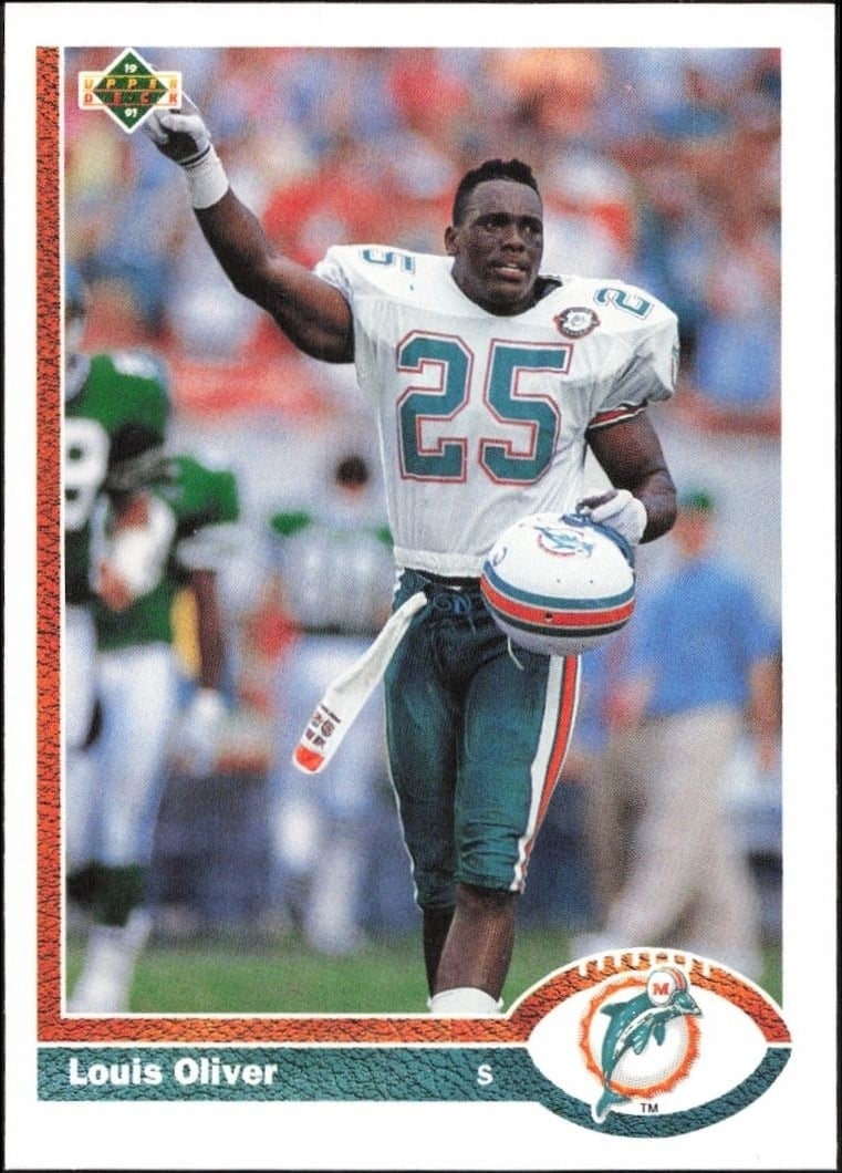 Louis Oliver 1991 Upper Deck #331 Football Trading Card - Front 1991 Upper Deck Louis Oliver #331 football trading card front