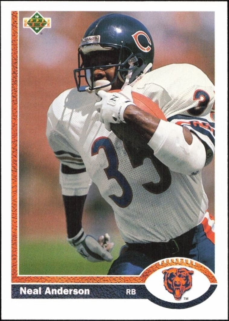 Neal Anderson 1991 Upper Deck #244 Football Trading Card - Front 1991 Upper Deck Neal Anderson #244 football trading card front