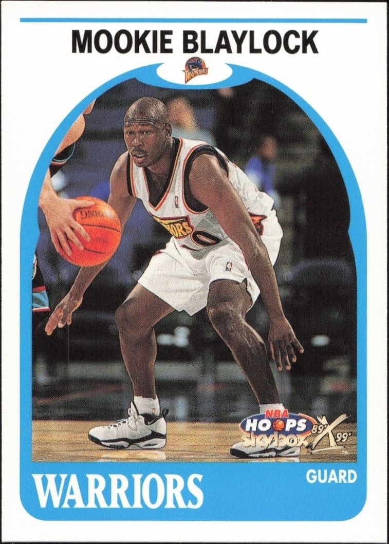 Mookie Blaylock 1999-00 Skybox NBA Hoops Decade #2 Basketball Trading Card - Front 1999-00 Skybox NBA Hoops Decade Mookie Blaylock #2 basketball trading card front