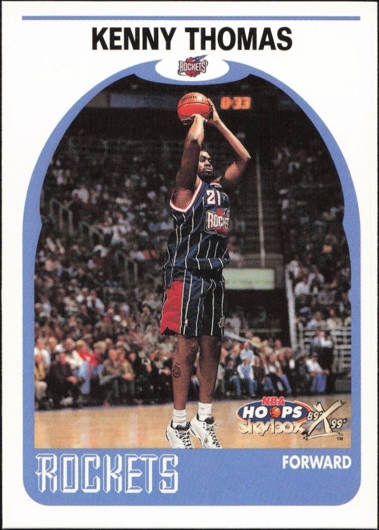 Kenny Thomas 1999-00 Skybox NBA Hoops Decade #155 Basketball Trading Card - Front 1999-00 Skybox NBA Hoops Decade Kenny Thomas #155 basketball trading card front