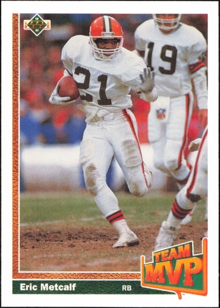 1991 Upper Deck Eric Metcalf #455 football trading card front