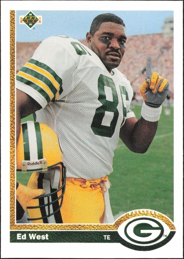 1991 Upper Deck Ed West #380 football trading card front
