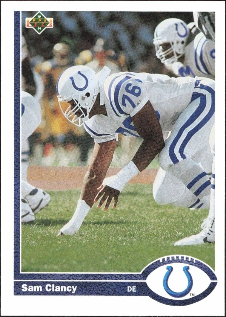 1991 Upper Deck Sam Clancy #347 football trading card front