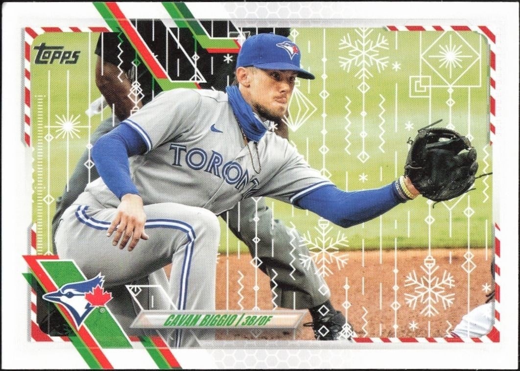 Cavan Biggio 2021 Topps Holiday #HW143 Baseball Trading Card - Front 2021 Topps Holiday Cavan Biggio #HW143 baseball trading card front