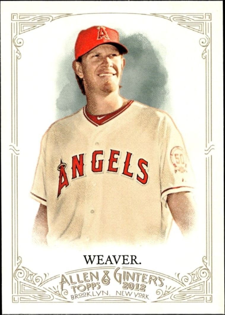 2012 Topps Allen & Ginter Jered Weaver #124 trading card