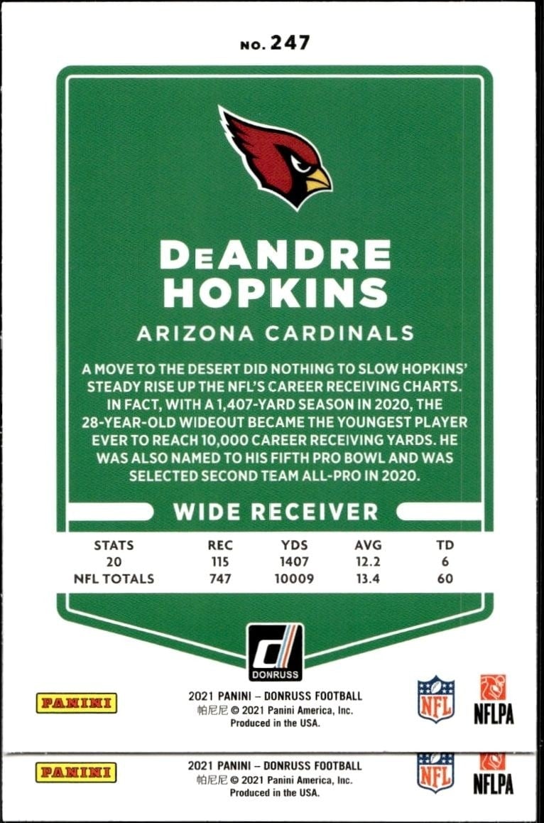 2021 Donruss Tom Brady #2 football trading card back