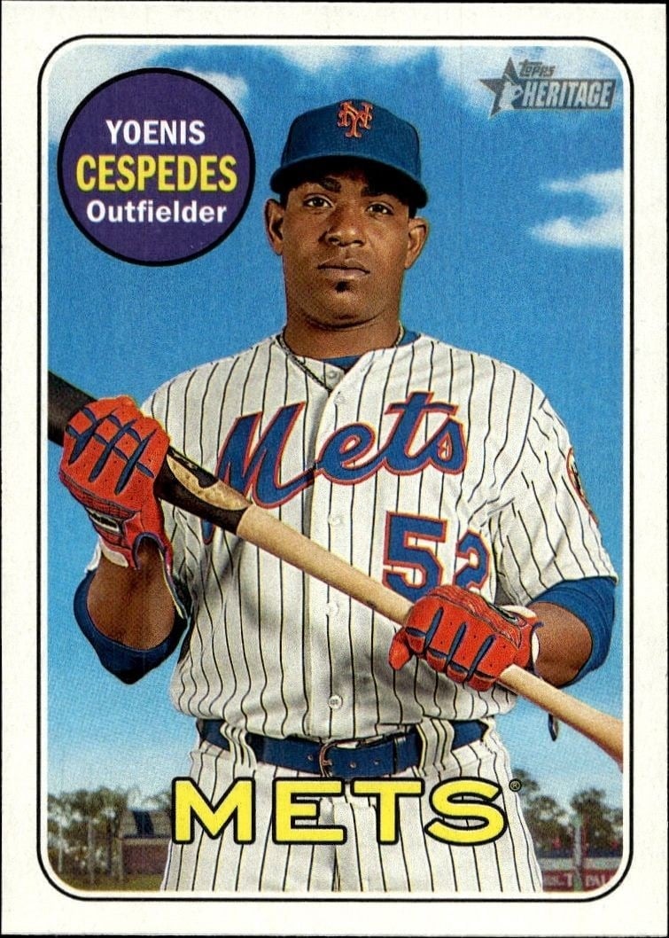 2018 Topps Heritage Yoenis Cespedes #221 trading card