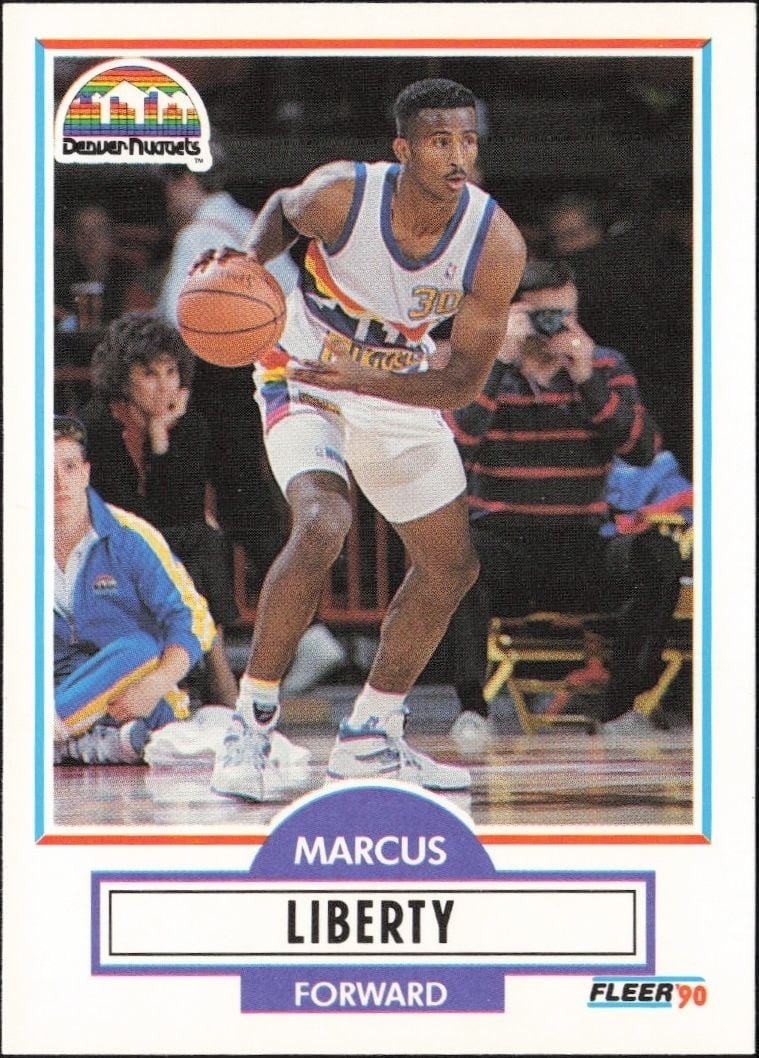 1990-91 Fleer Update Marcus Liberty #U-26 trading card