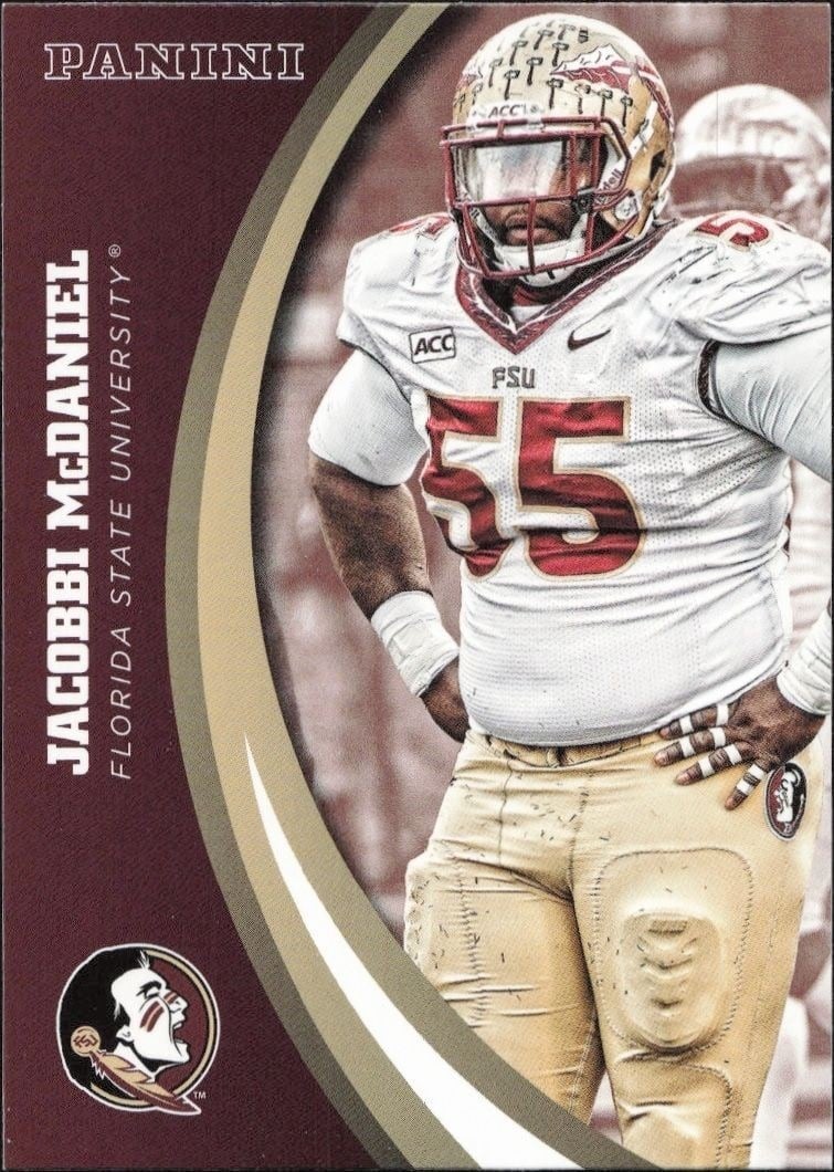 2015 Panini Florida State Seminoles Jacobbi McDaniel #28 trading card