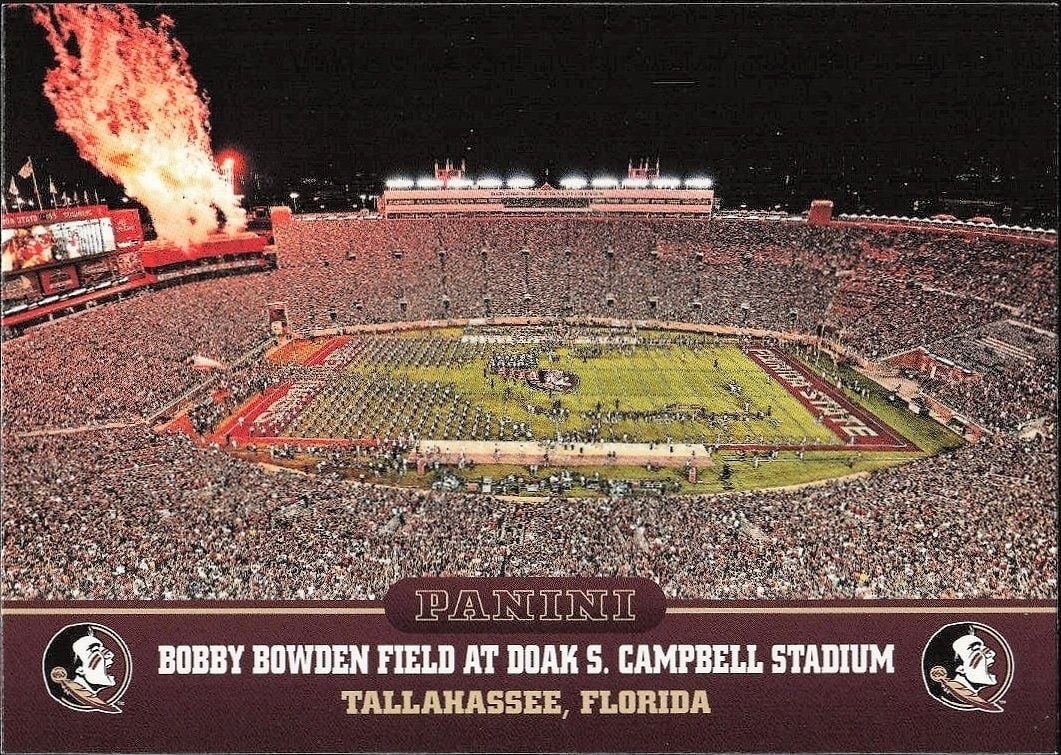 2015 Panini Florida State Seminoles Bobby Bowden Field At Doak S. Campbell Stadium #11 trading card