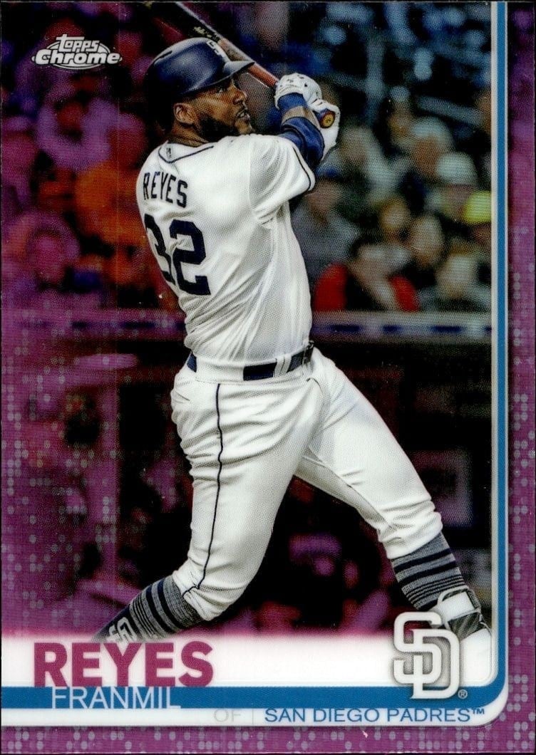 Franmil Reyes 2019 Topps Chrome #92 Baseball Trading Card - Front 2019 Topps Chrome Franmil Reyes #92 baseball trading card front