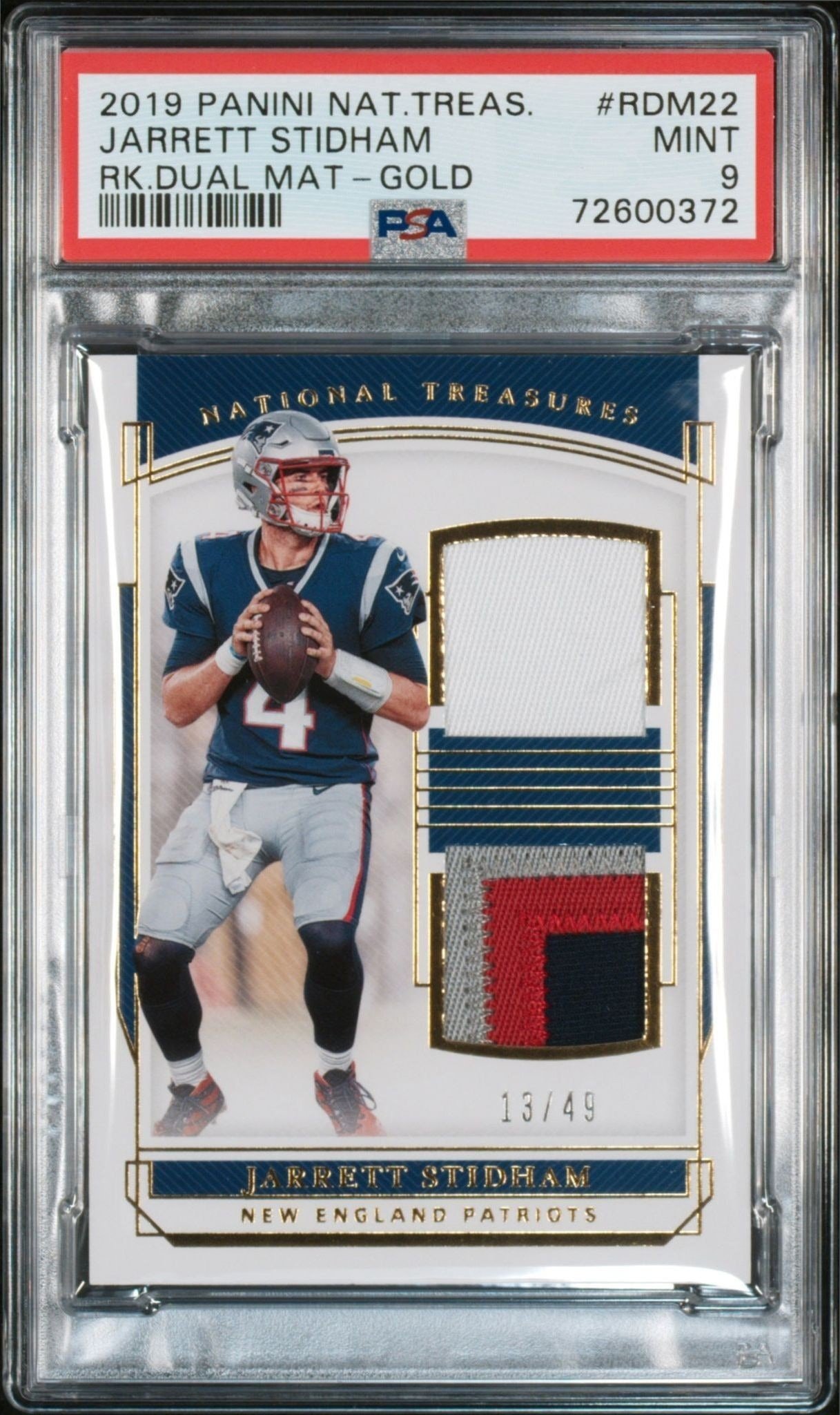 2019 Panini National Treasures Jarrett Stidham #RDM-22 trading card
