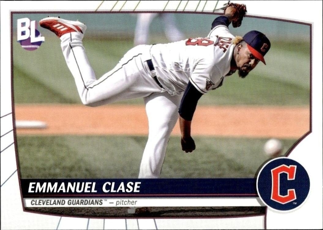 Emmanuel Clase 2023 Topps Big League #144 Baseball Trading Card - Front 2023 Topps Big League Emmanuel Clase #144 baseball trading card front
