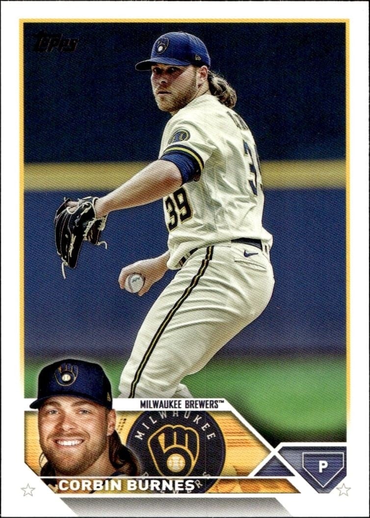 Corbin Burnes 2023 Topps #225 Baseball Trading Card - Front 2023 Topps Corbin Burnes #225 baseball trading card front