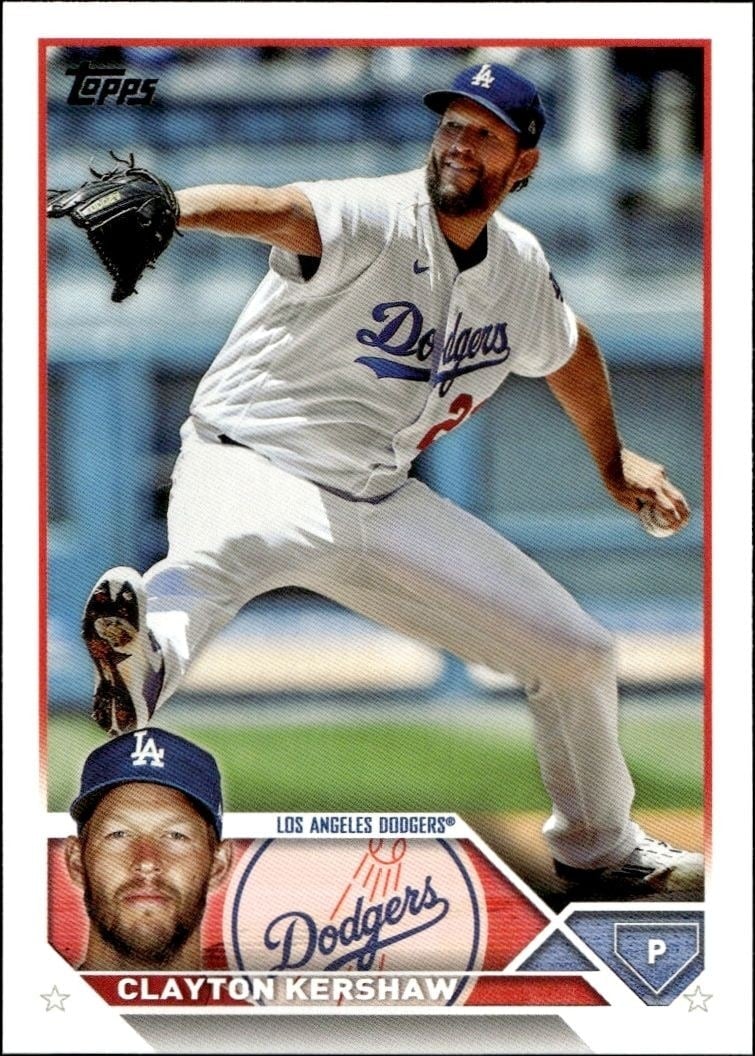 Clayton Kershaw 2023 Topps #22 Baseball Trading Card - Front 2023 Topps Clayton Kershaw #22 baseball trading card front