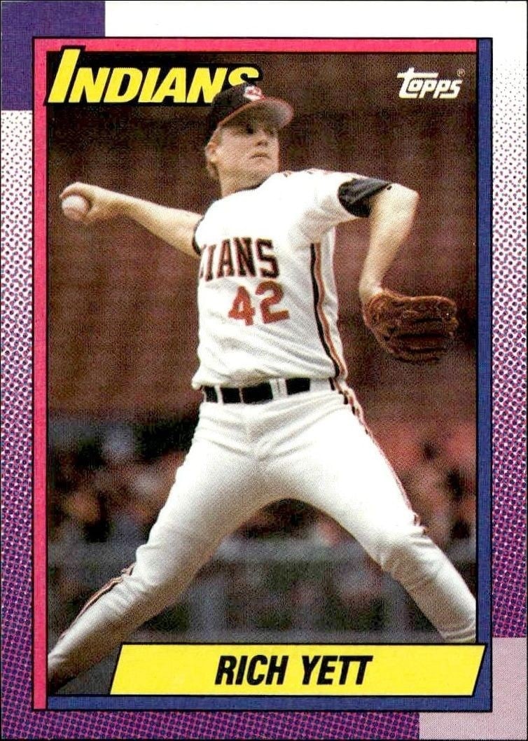 Rich Yett 1990 Topps #689 Baseball Trading Card - Front 1990 Topps Rich Yett #689 baseball trading card front