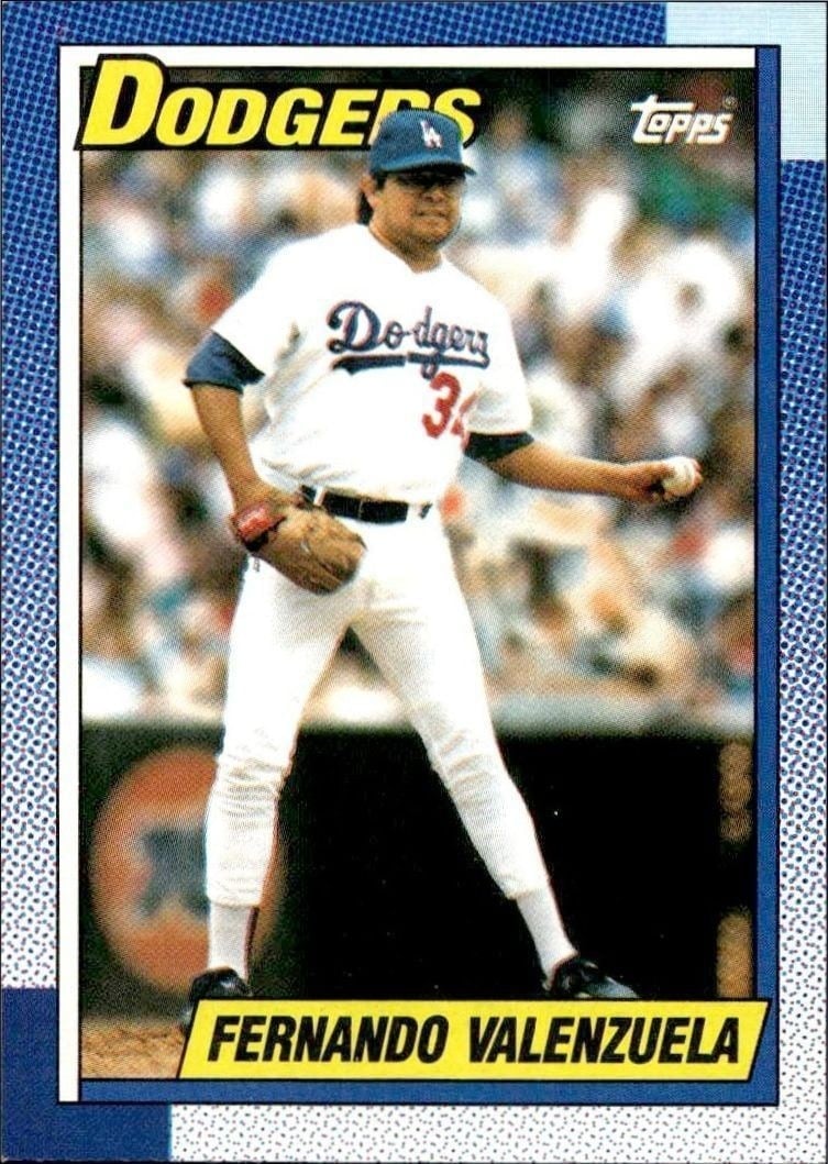 Fernando Valenzuela 1990 Topps #340 Baseball Trading Card - Front 1990 Topps Fernando Valenzuela #340 baseball trading card front
