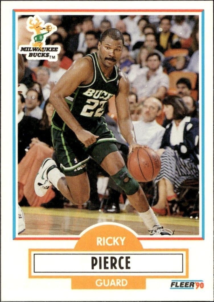 Ricky Pierce 1990-91 Fleer #106 Basketball Trading Card - Front 1990-91 Fleer Ricky Pierce #106 basketball trading card front