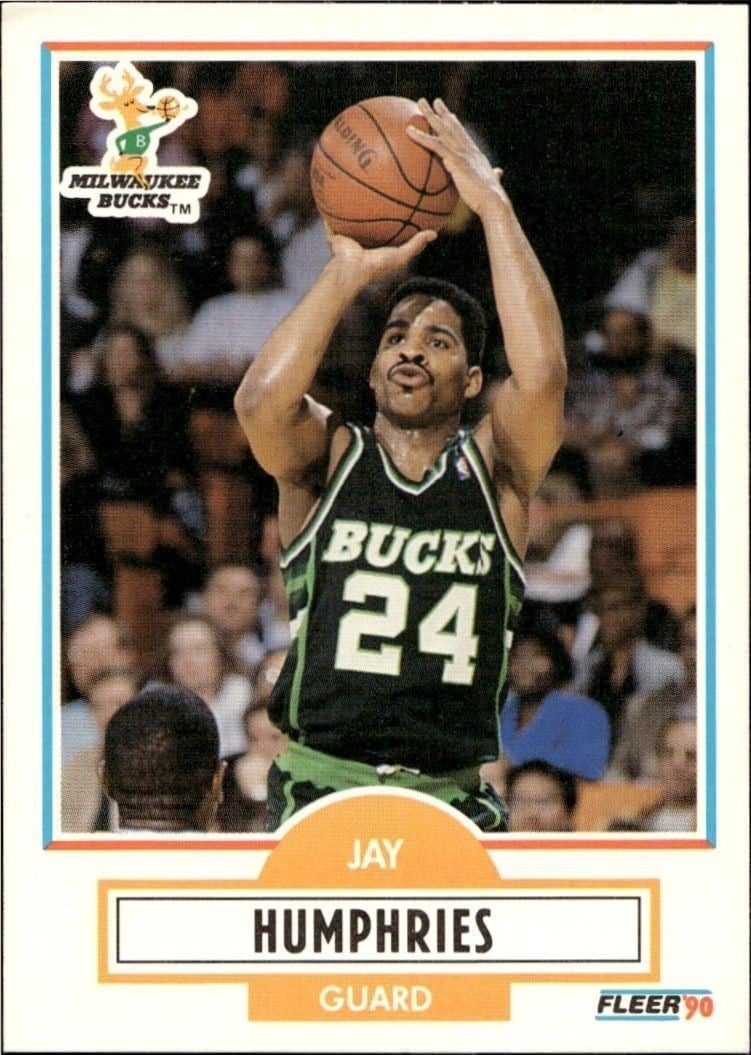 Jay Humphries 1990-91 Fleer #105 Basketball Trading Card - Front 1990-91 Fleer Jay Humphries #105 basketball trading card front