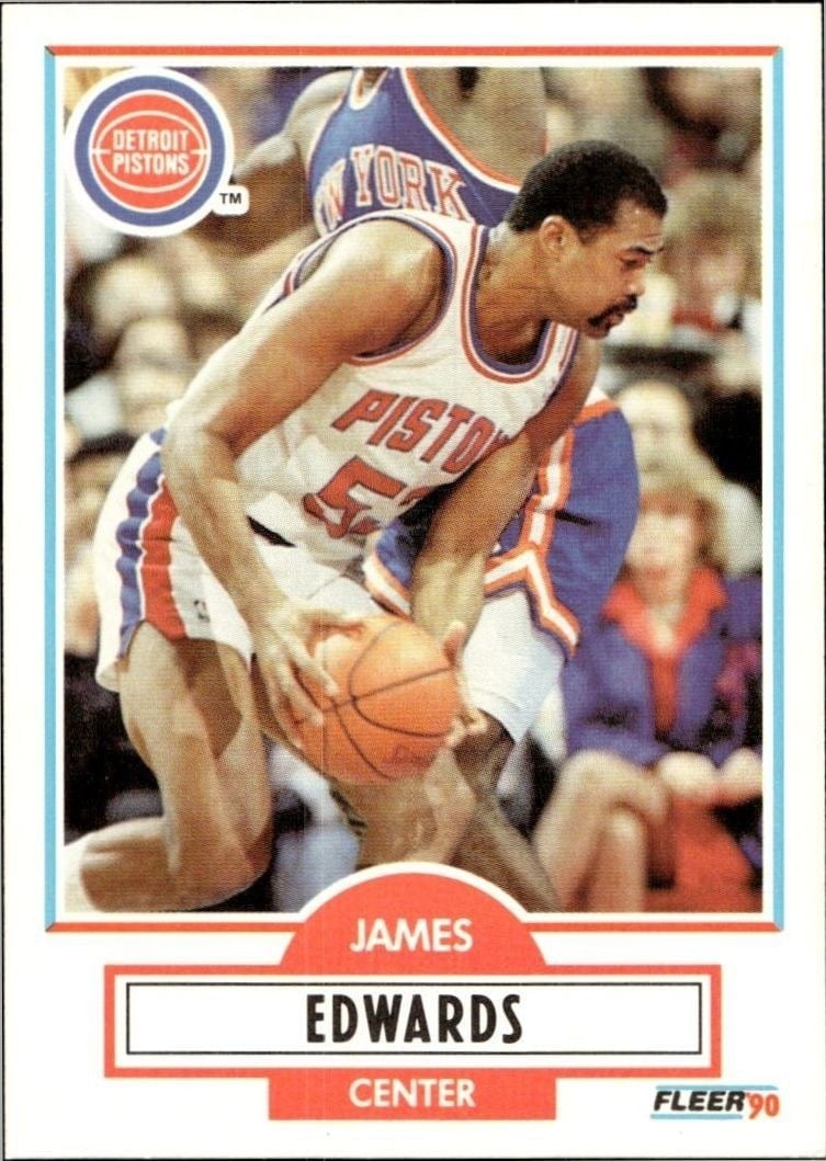 James Edwards 1990-91 Fleer #56 Basketball Trading Card - Front 1990-91 Fleer James Edwards #56 basketball trading card front