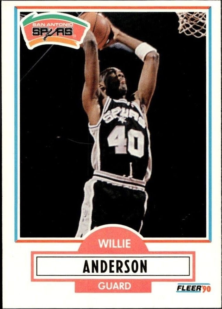 1990-91 Fleer Willie Anderson #168 basketball trading card front
