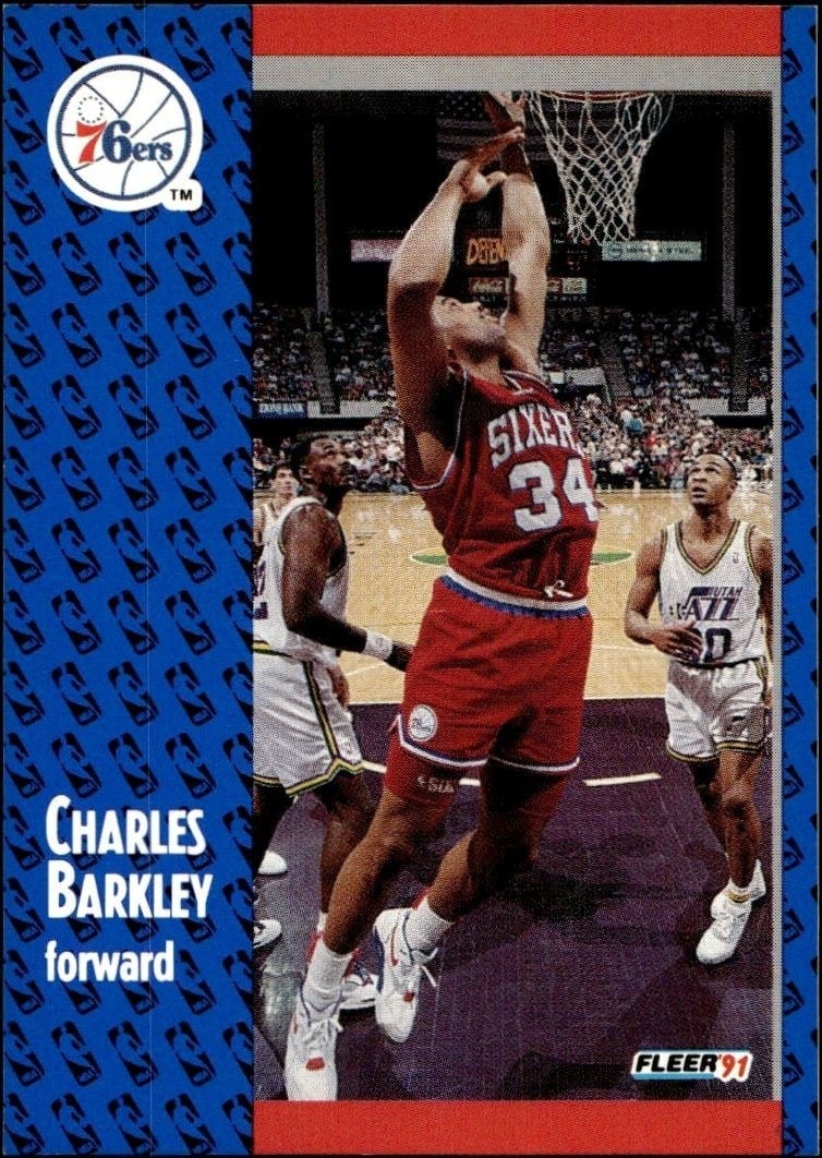 Charles Barkley 1991-92 Fleer #151 Basketball Trading Card - Front 1991-92 Fleer Charles Barkley #151 basketball trading card front