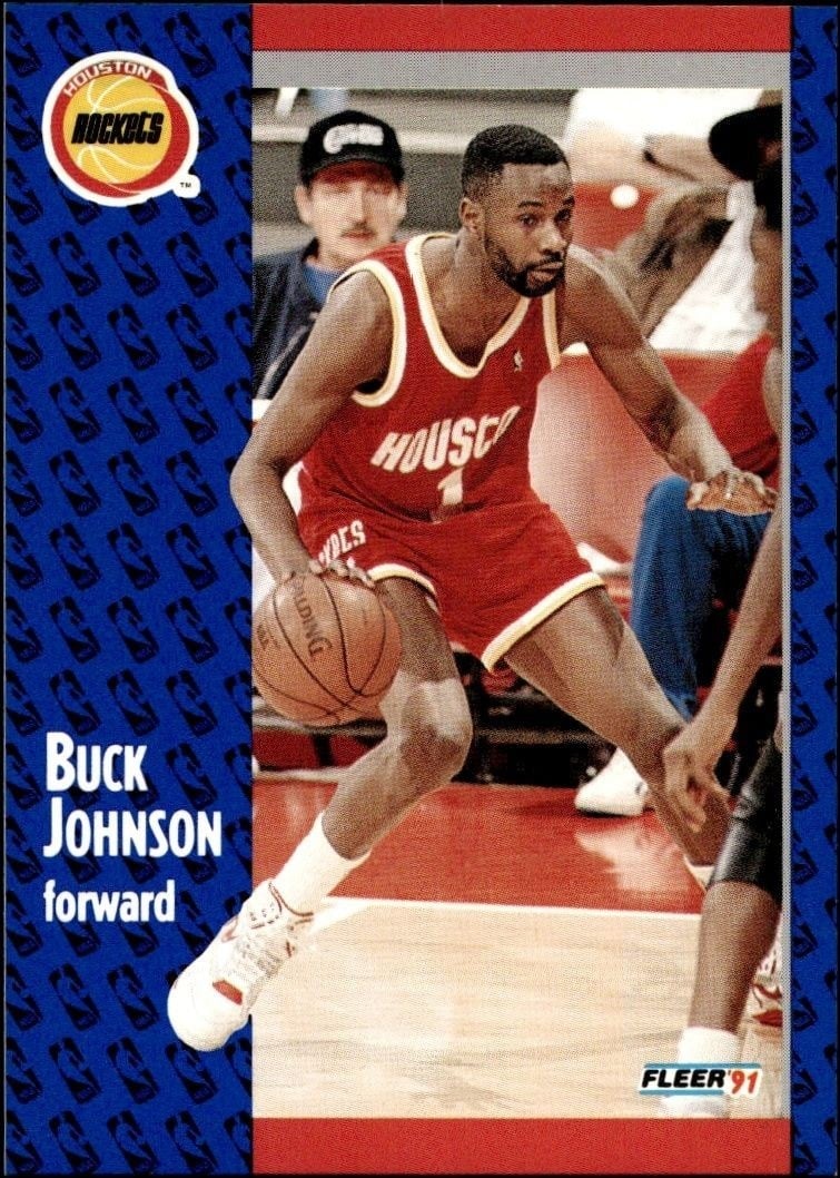 Buck Johnson 1991-92 Fleer #75 Basketball Trading Card - Front 1991-92 Fleer Buck Johnson #75 basketball trading card front