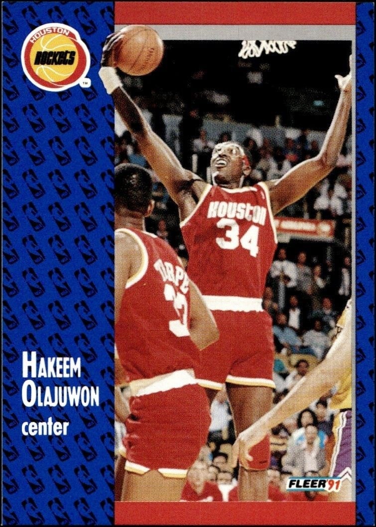 1991-92 Fleer Hakeem Olajuwon #77 trading card