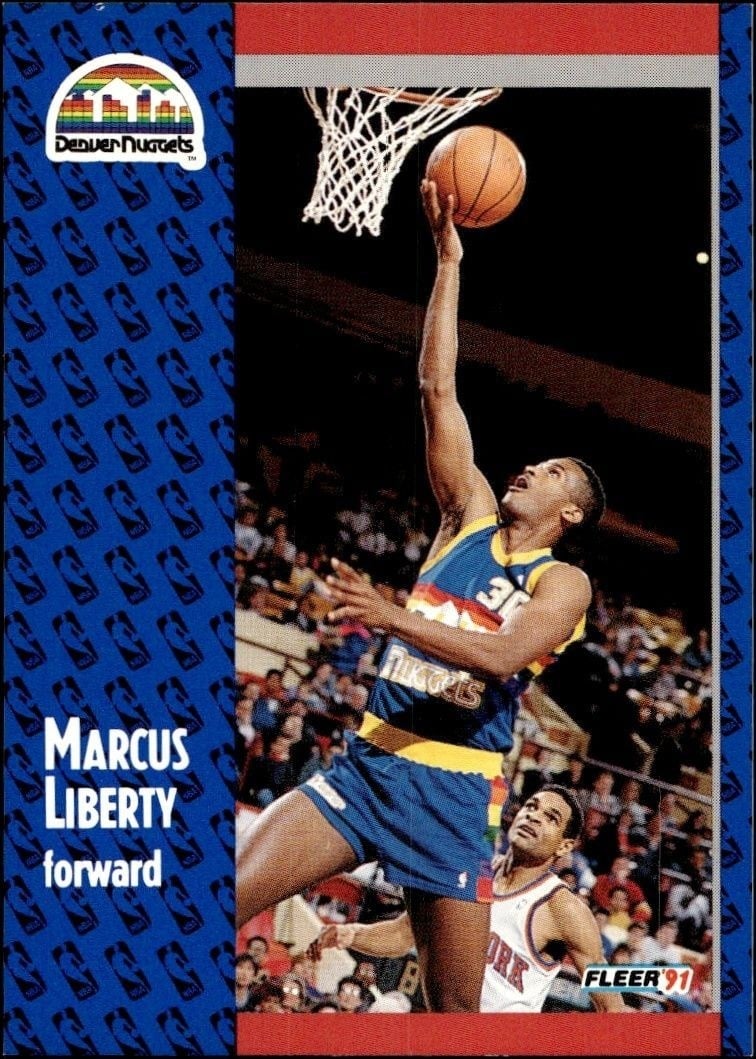 Marcus Liberty 1991-92 Fleer #50 Basketball Trading Card - Front 1991-92 Fleer Marcus Liberty #50 basketball trading card front