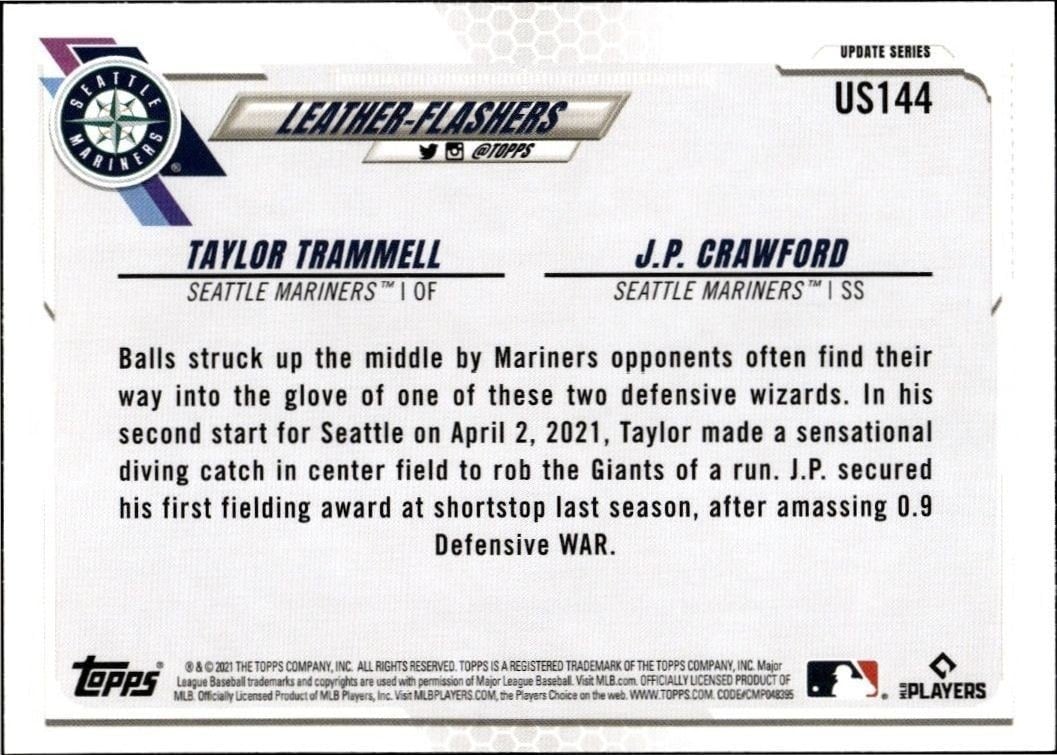 2021 Topps Update Taylor Trammell #US144 baseball trading card back