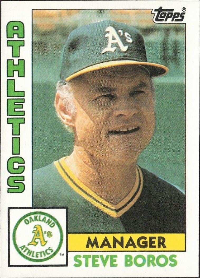 1984 Topps Steve Boros #531 trading card