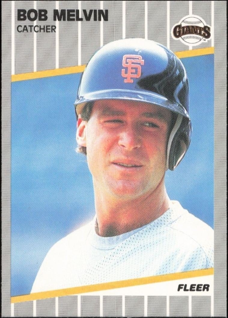 1989 Fleer Bob Melvin #335 baseball trading card front