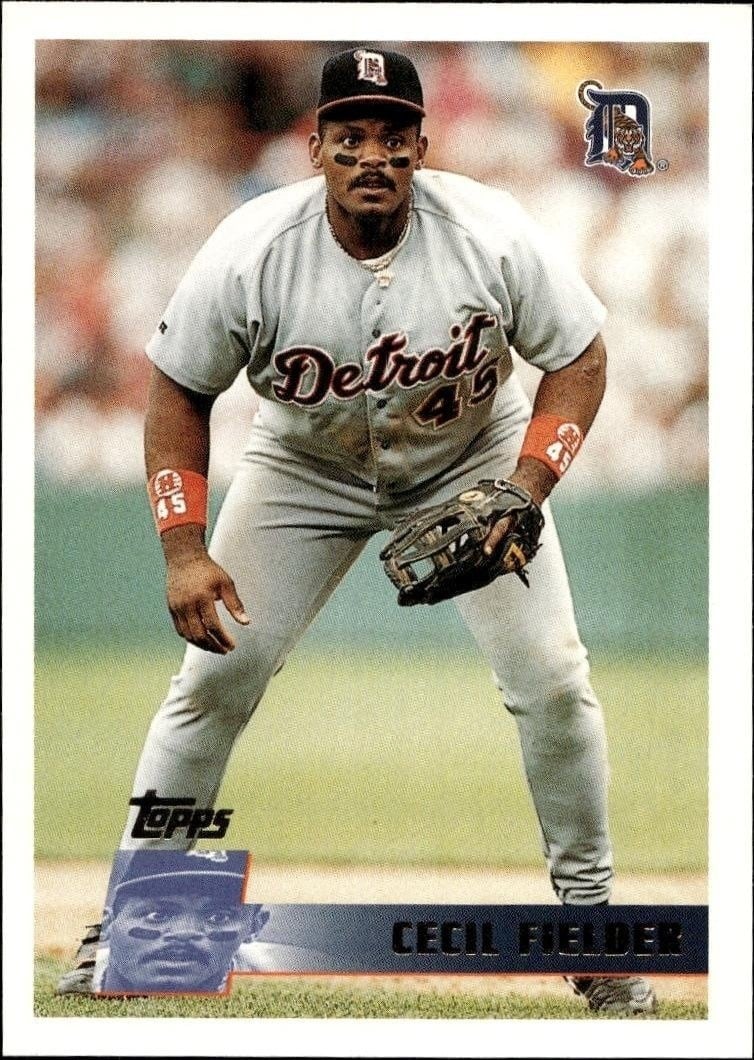 Cecil Fielder 1996 Topps Series 2 #393 Baseball Trading Card - Front 1996 Topps Series 2 Cecil Fielder #393 baseball trading card front