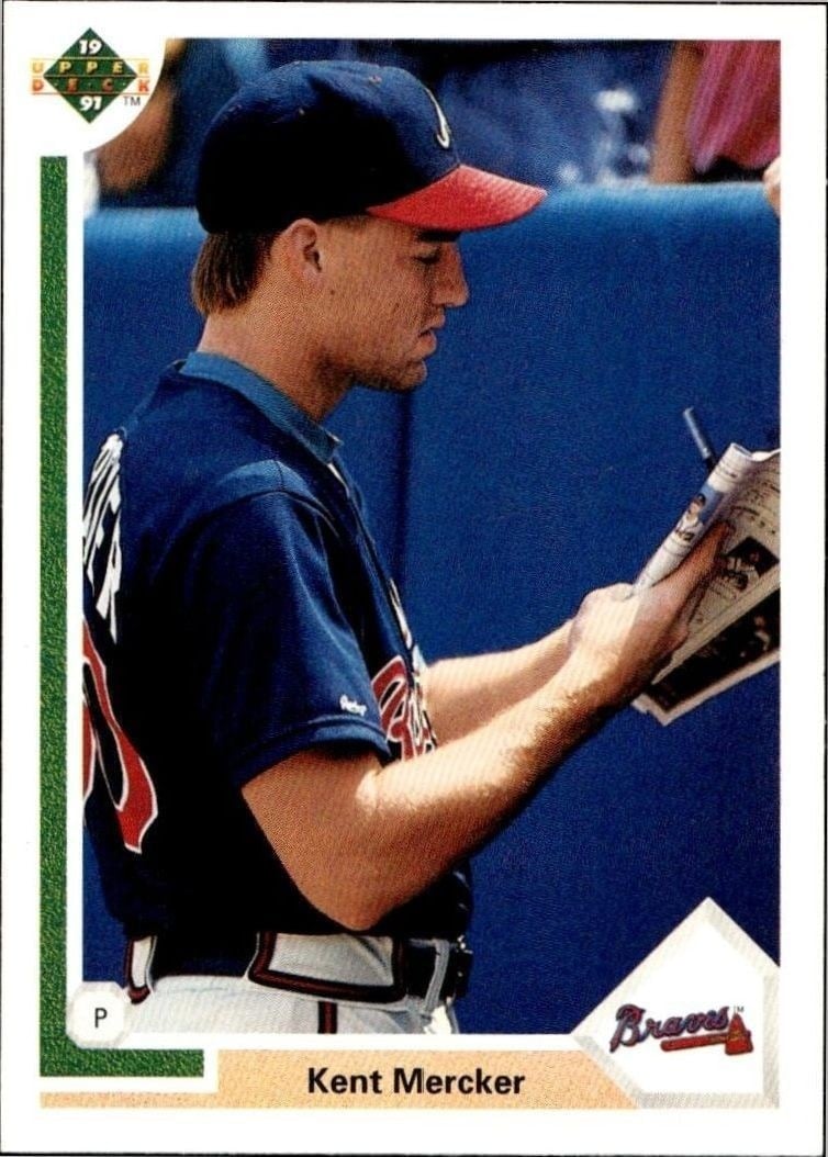 1991 Upper-Deck Low Number Kent Mercker #642 trading card