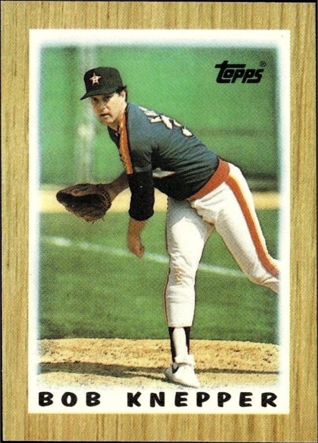 Bob Knepper 1987 Topps Minis #10 Baseball Trading Card - Front 1987 Topps Minis Bob Knepper #10 baseball trading card front
