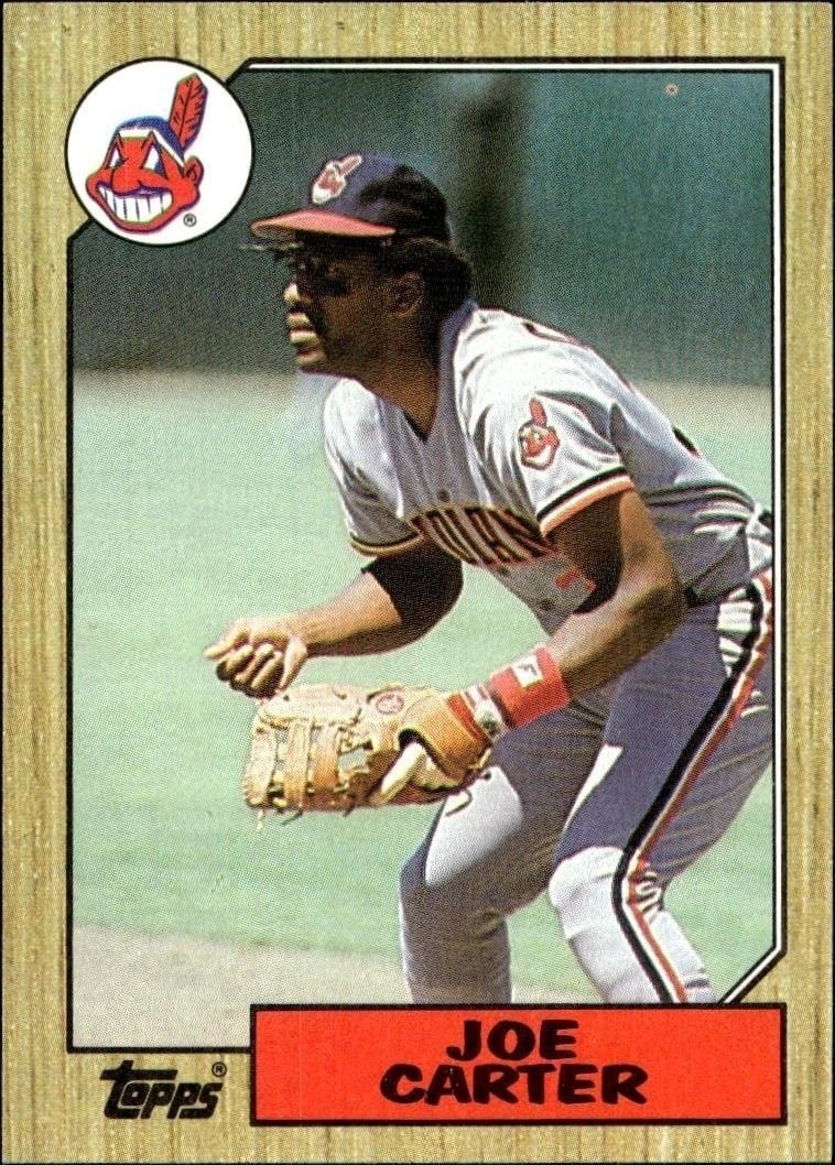 Joe Carter 1987 Topps #220 Baseball Trading Card - Front 1987 Topps Joe Carter #220 baseball trading card front