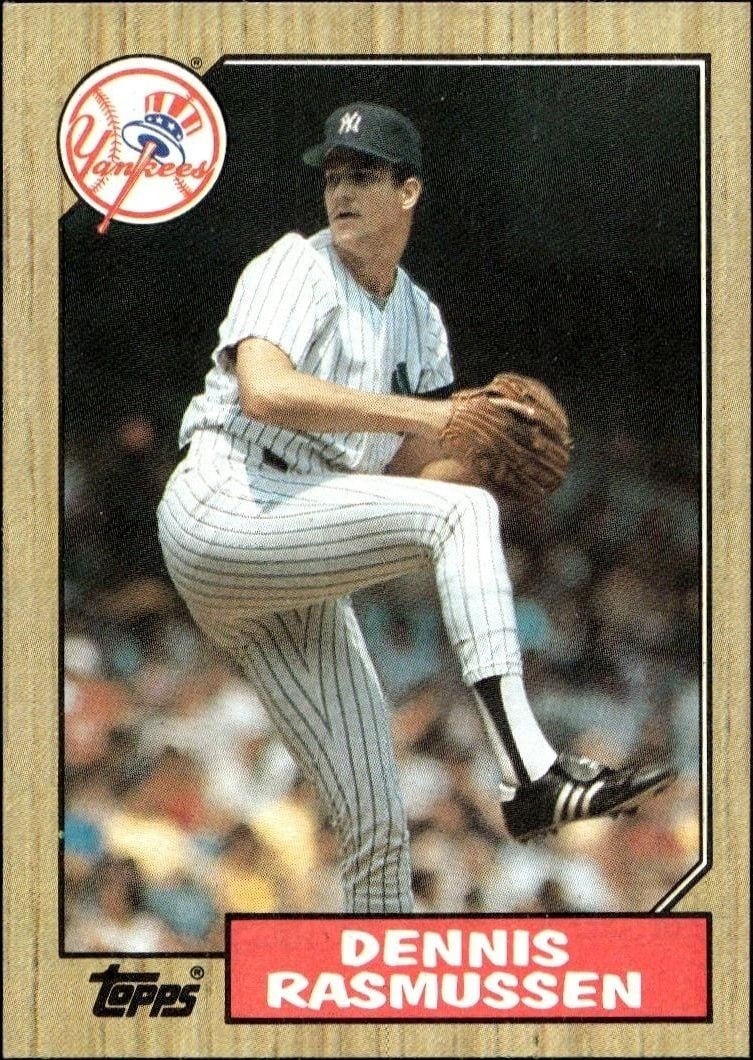 1987 Topps Dennis Rasmussen #555 trading card