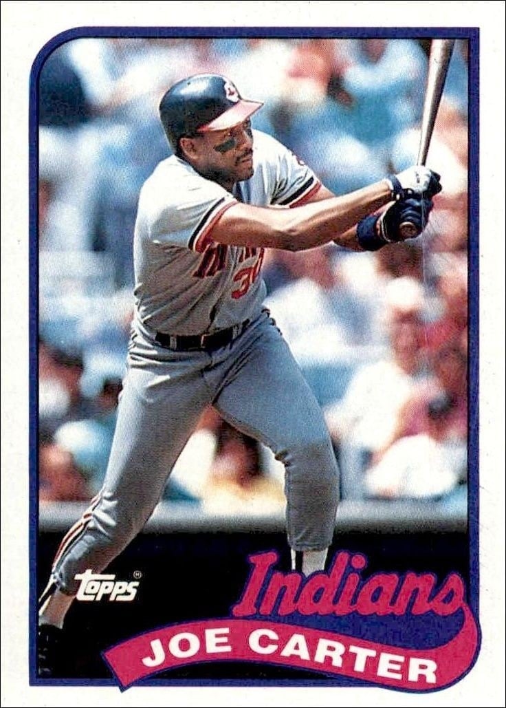 Joe Carter 1989 Topps #420 Baseball Trading Card - Front 1989 Topps Joe Carter #420 baseball trading card front