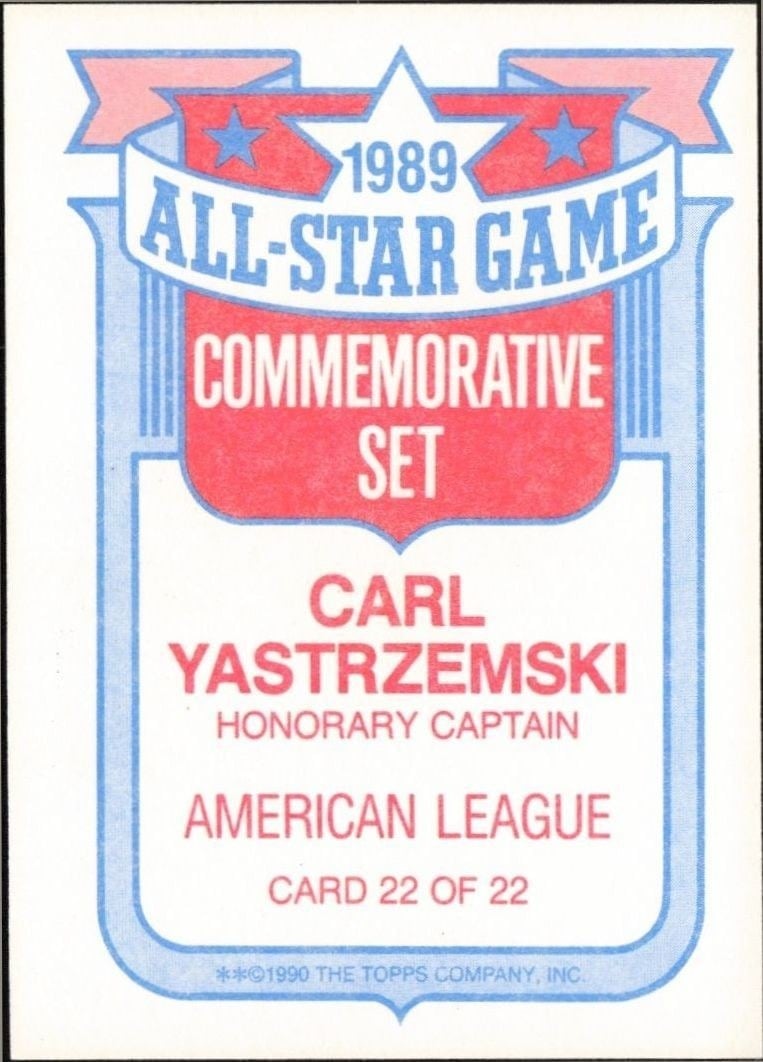 1990 Topps Carl Yastrzemski #22 baseball trading card back